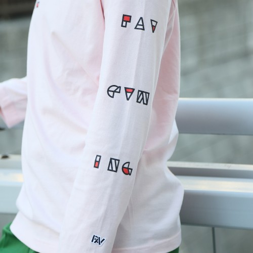 FAV gaming BLOCK Print Long Sleeve PinkL size Lサイズ