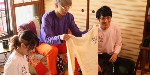 FAV gaming BLOCK Print Long Sleeve PurpleL size Lサイズ