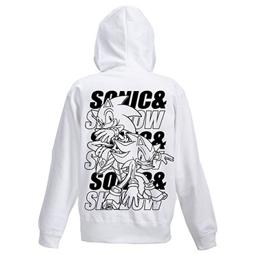 SONIC＆SHADOW ジップパーカーWHITE-L WHITE-L