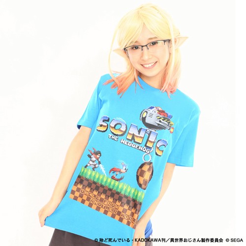 異世界おじさん x SONIC Tシャツ (限定カラー・青)カラー：スカイブルー(青) Lサイズ Lサイズ