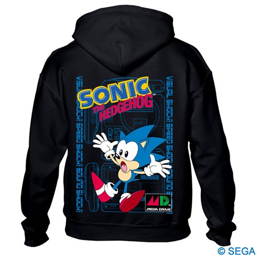 SONIC x MEGA DRIVE  ジップアップパーカーカラー：ブラック Mサイズ Mサイズ
