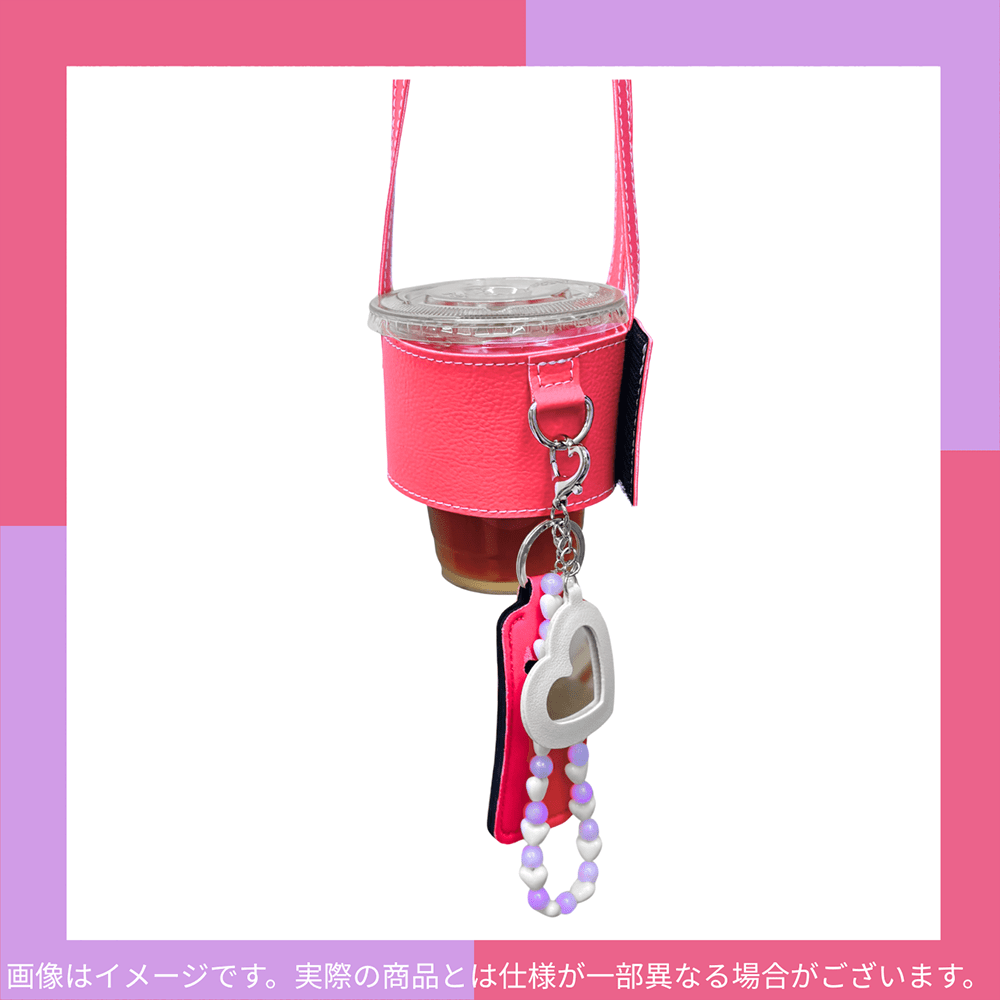 石井亜美　サイン入りスタンレーボトル＆ドリンクホルダーチャームセット　パープル×ピンク