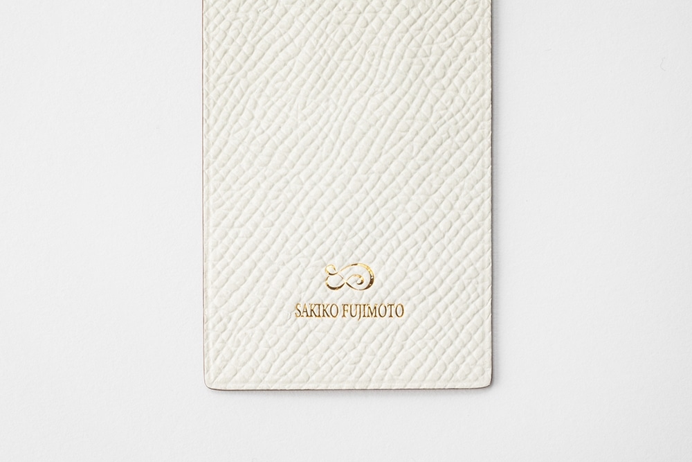 藤本さきこ　クロコダイルブックマーク【オールドピンク×アイボリー】