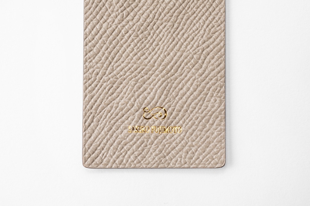 藤本さきこ　クロコダイルブックマーク【オーベルジーヌ（紫）×グレージュ】