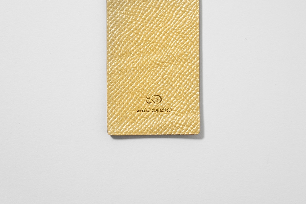 藤本さきこ　クロコダイルブックマーク【バーガンディ×ゴールド】