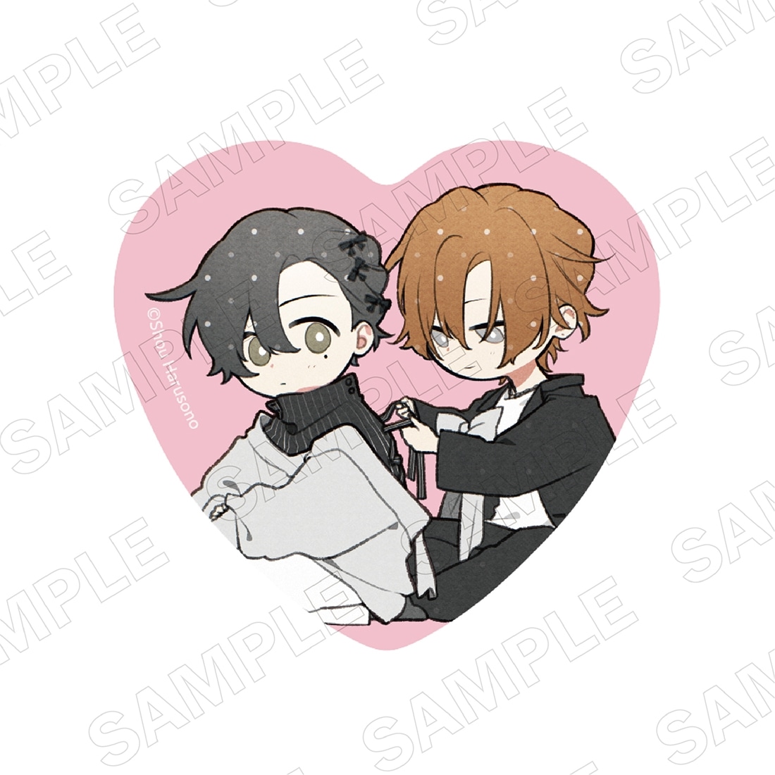 ハート缶バッジセット　佐々木と宮野　BLACK&PINK ver.