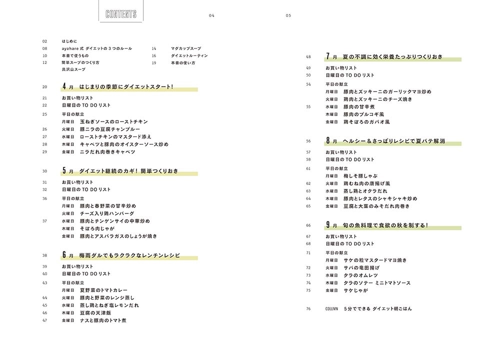 ayahare式やせるつくりおき手帖 季節の味でらくちん夜ごはんレシピ