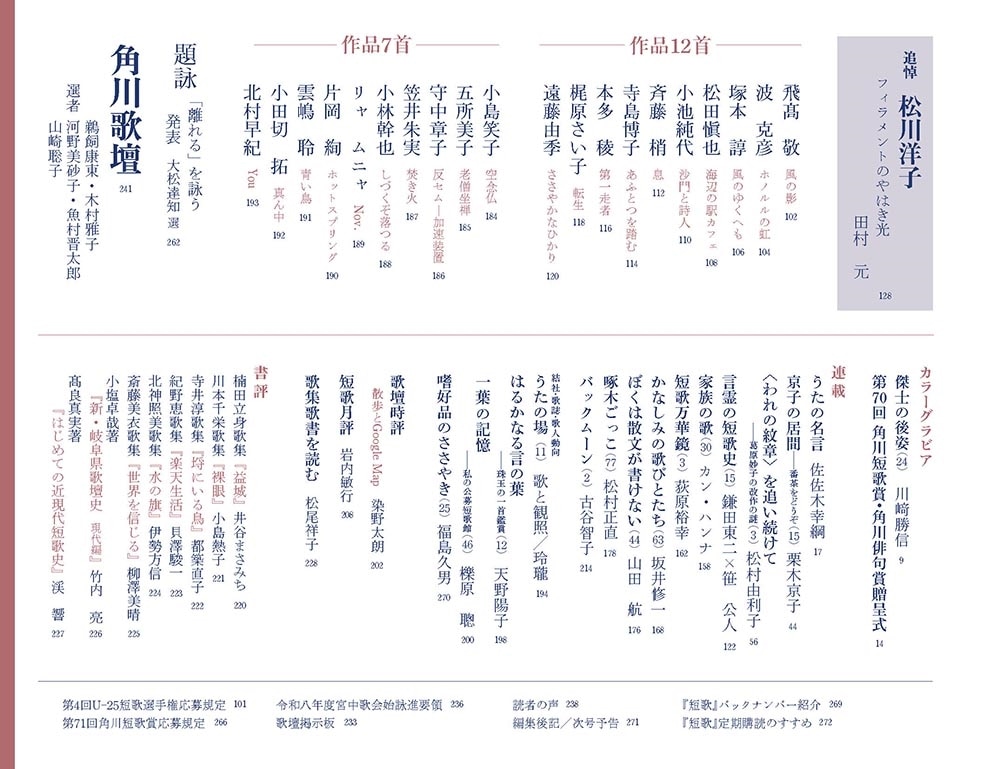 短歌　２０２５年３月号