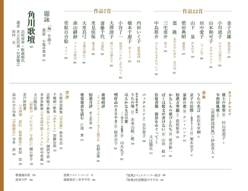 短歌　２０２５年９月号