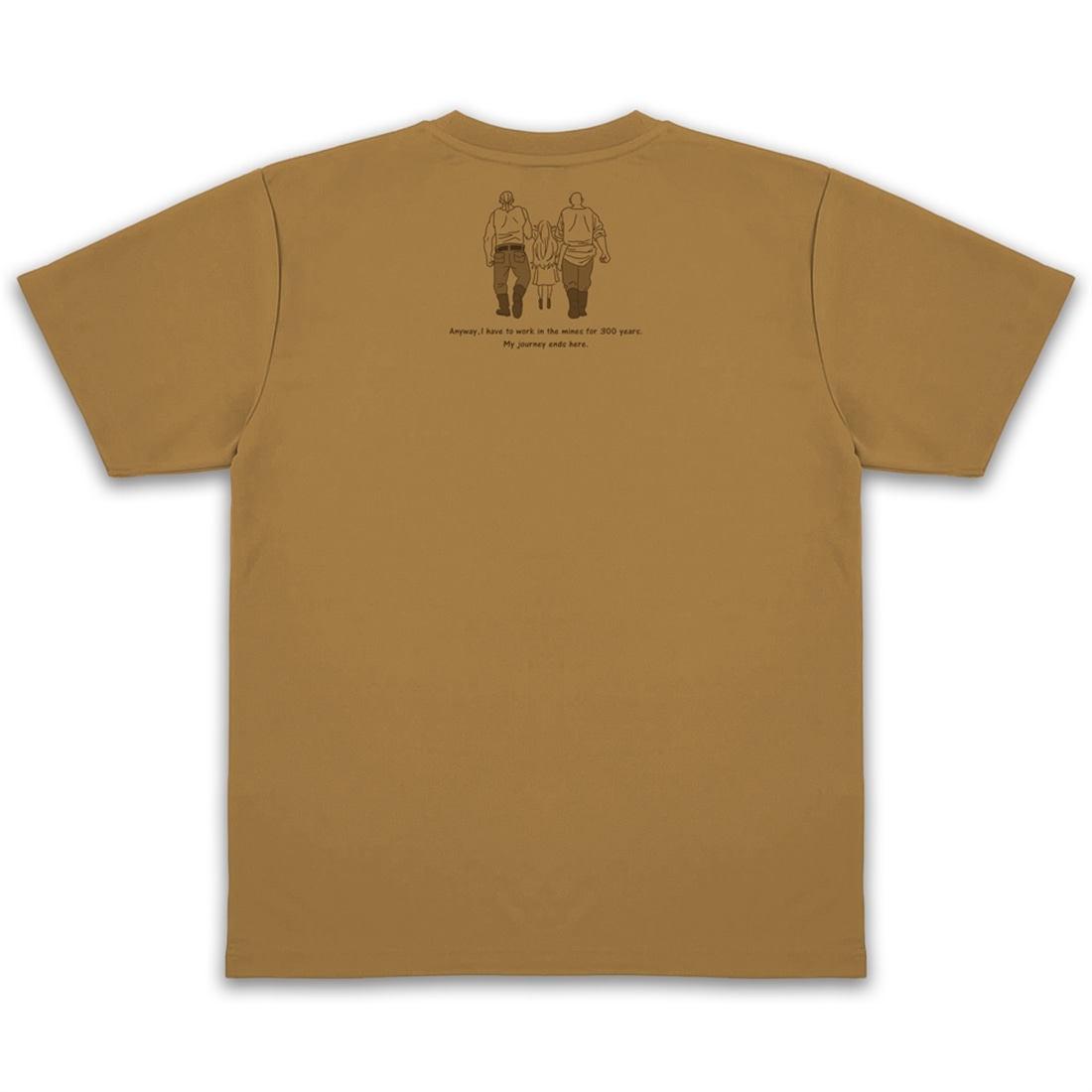 葬送のフリーレン フリーレン 「鉱山で300年働くことになっちゃった」 ドライTシャツ COYOTE L L