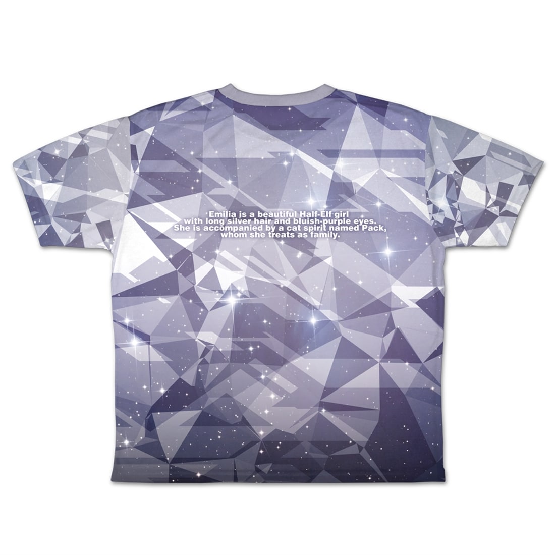 Re:ゼロから始める異世界生活 銀髪のハーフエルフ エミリア 両面フルグラフィックTシャツ M M