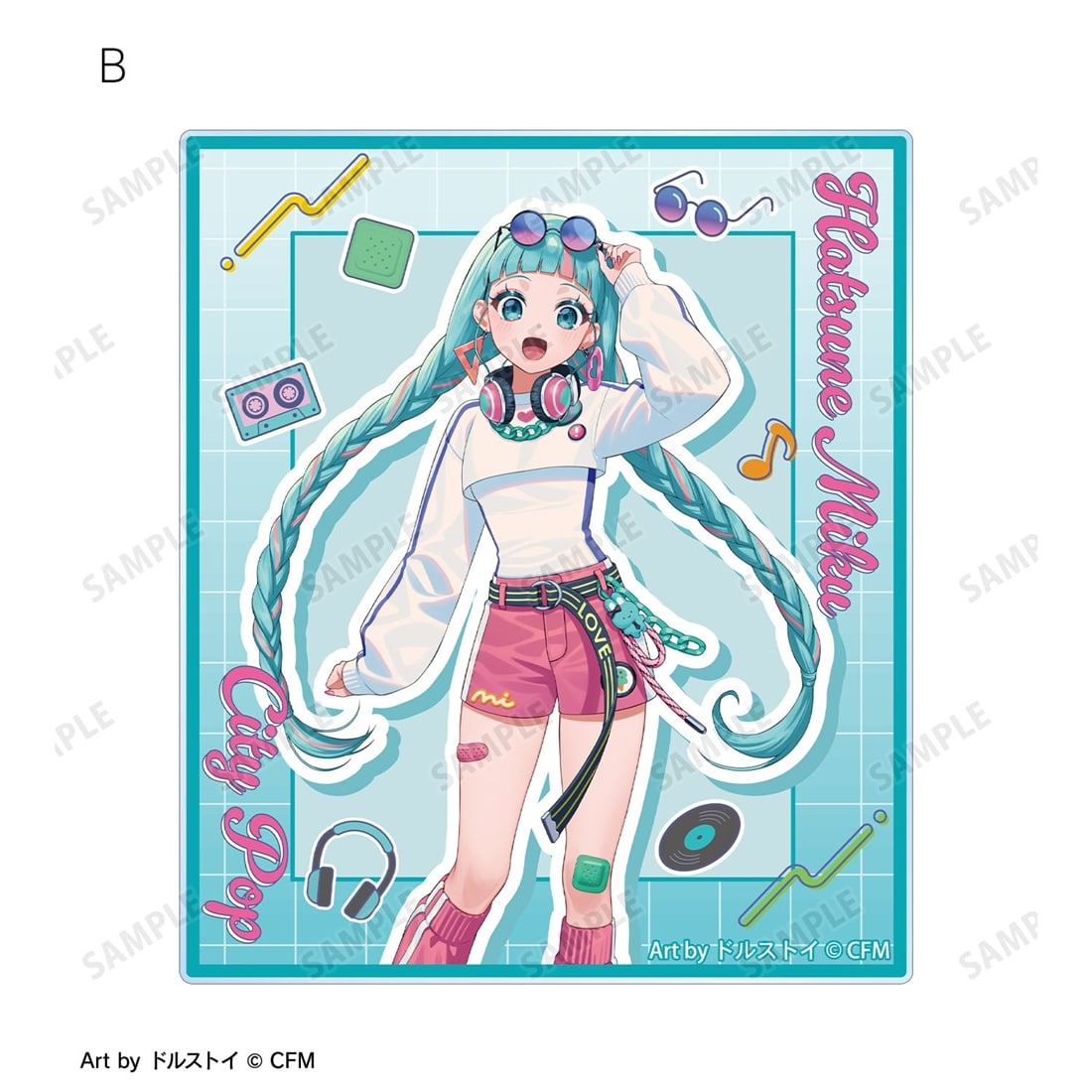 初音ミク 描き下ろし 初音ミク シティポップver. Art by ドルストイ アクリルカード2枚セット