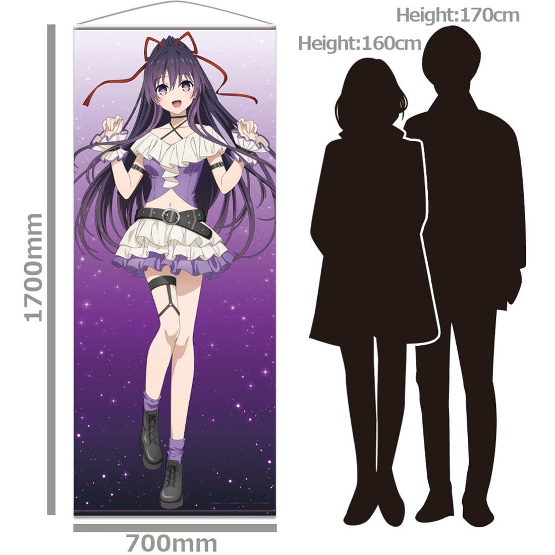 デート・ア・ライブV ほぼ等身大タペストリー 夜刀神十香 ゴシックパンク ホワイト【描き下ろし】