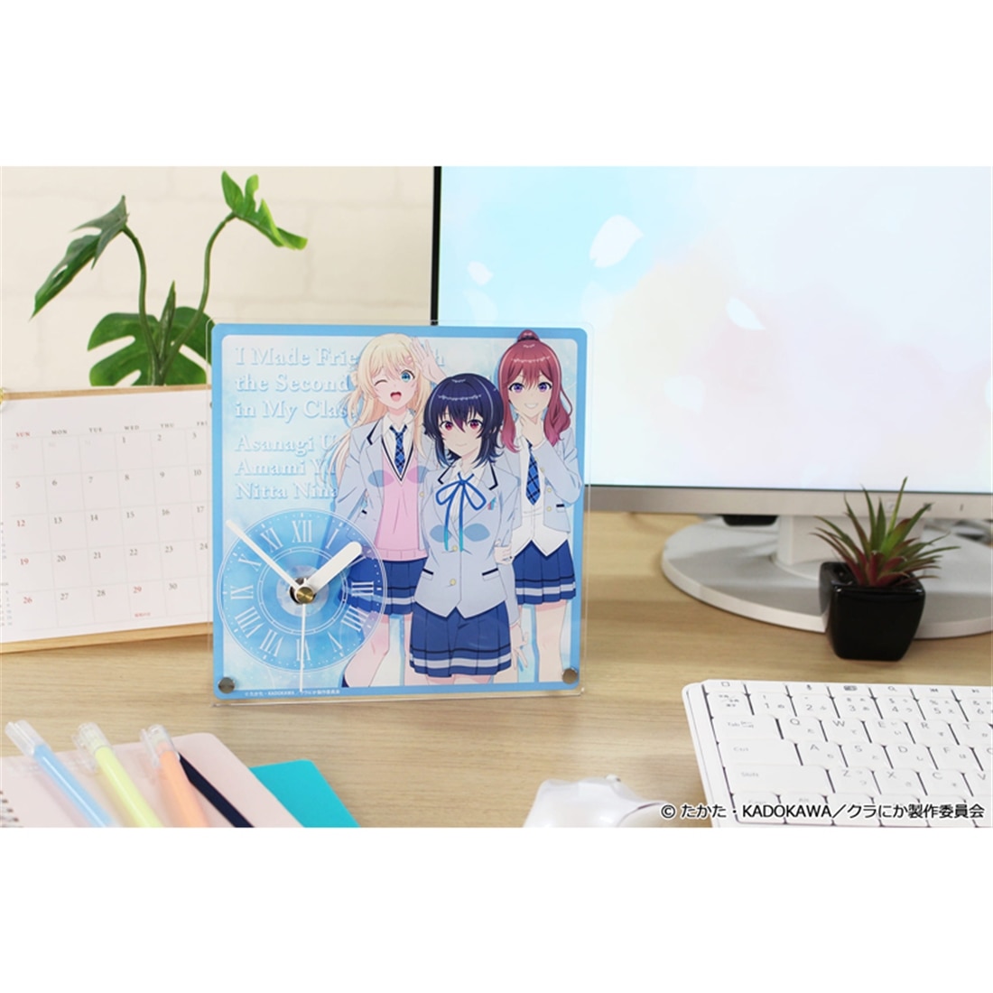 クラスで2番目に可愛い女の子と友だちになった アクリル置時計