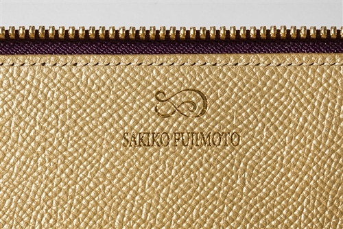 藤本さきこ クロコダイルペンケース【バーガンディ×ゴールド】: グッズ