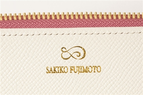 藤本さきこ クロコダイルペンケース【オールドピンク×アイボリー