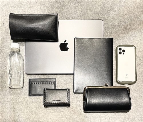 杉山律子　スクエアレザーバッグ ブラック