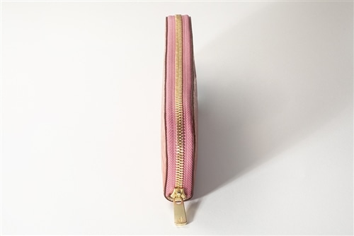 藤本さきこ クロコダイルペンケース【オールドピンク×アイボリー