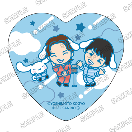 シナモロール 缶バッジ 漫才劇場 よしもと漫才劇場×シナモロール トレーディングハート缶バッジ