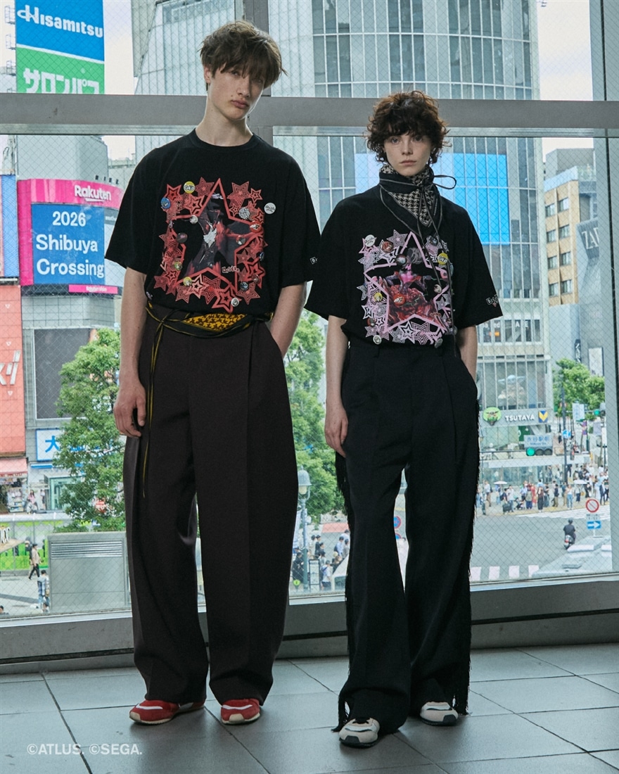 beautiful people×P5R high twist jersey T-shirts blk×red（ArSENe） 34サイズ 34サイズ red（ArSENe）