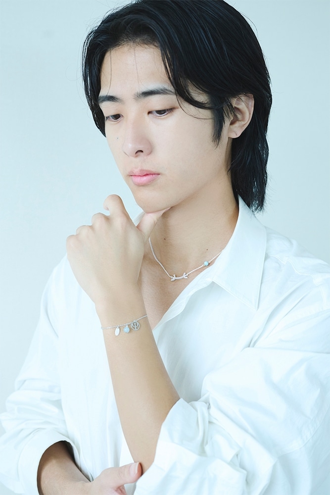 イケメン気功師シュン　Ψ×アクアマリン　シルバーネックレス（特典：限定映像URL付き）