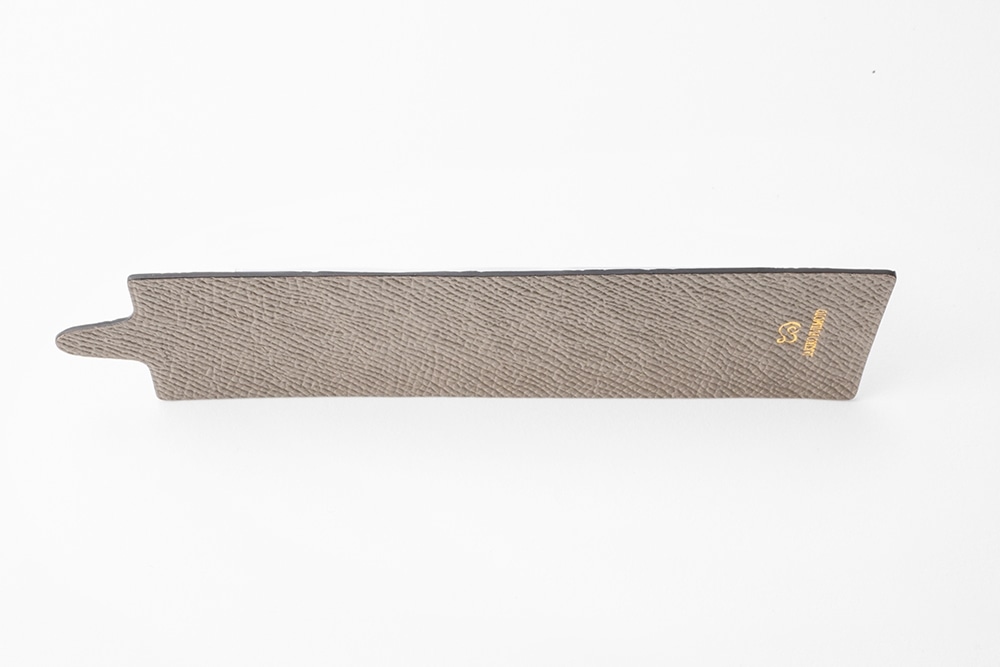 藤本さきこ　クロコダイルブックマーク【オーベルジーヌ（紫）×グレージュ】