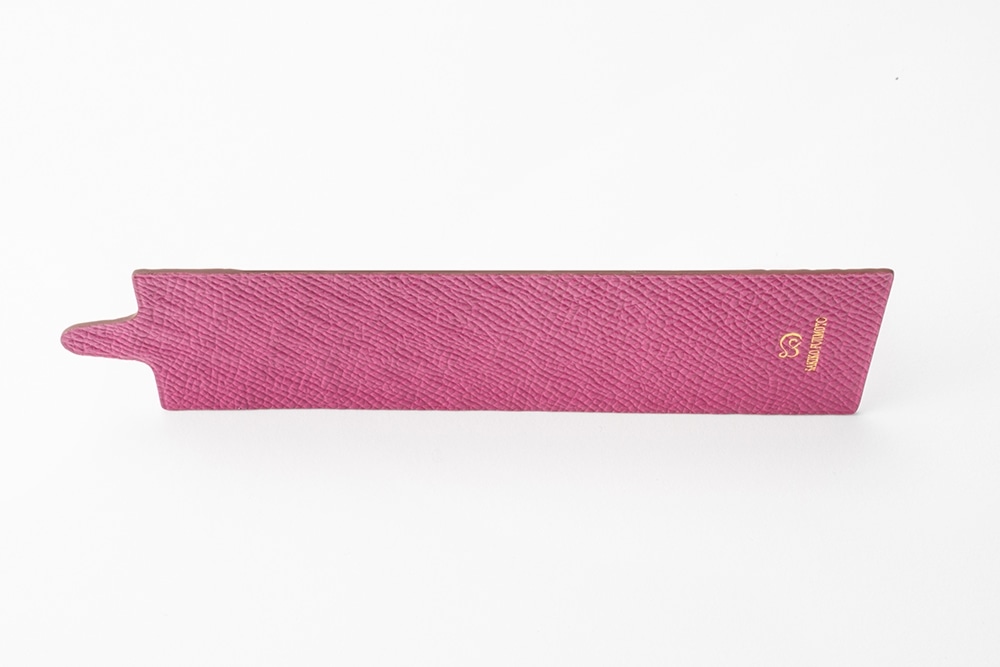 藤本さきこ　クロコダイルブックマーク【ベージュ×ピンク】