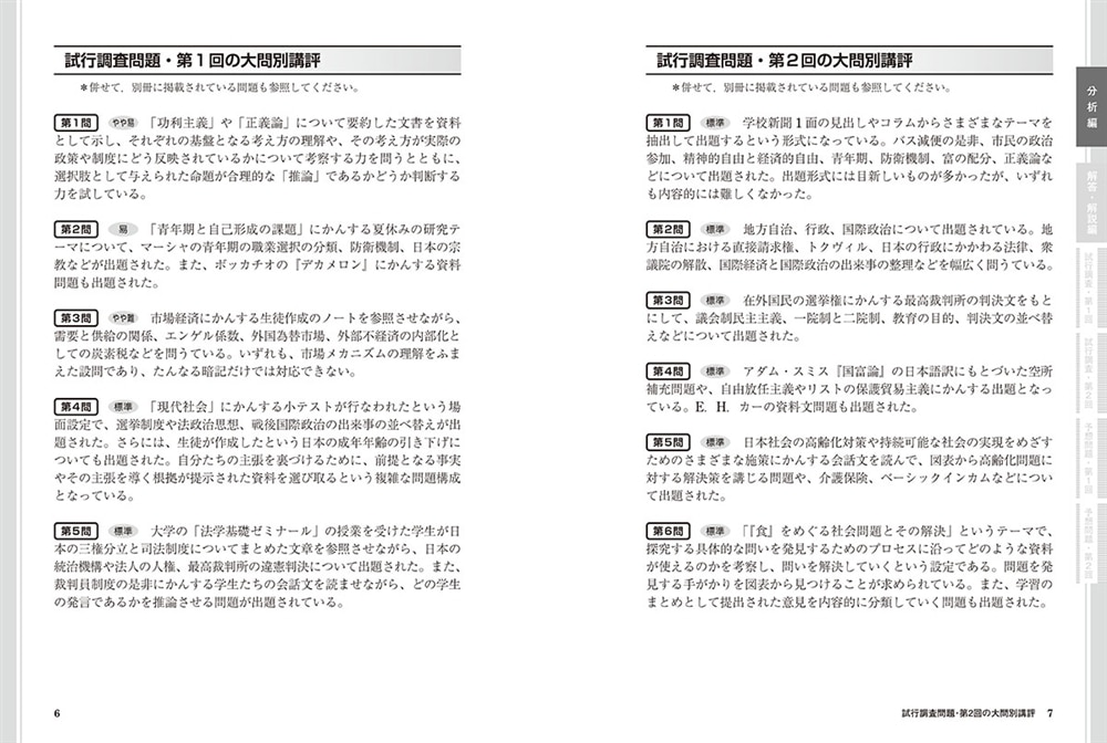 大学入学共通テスト　現代社会予想問題集