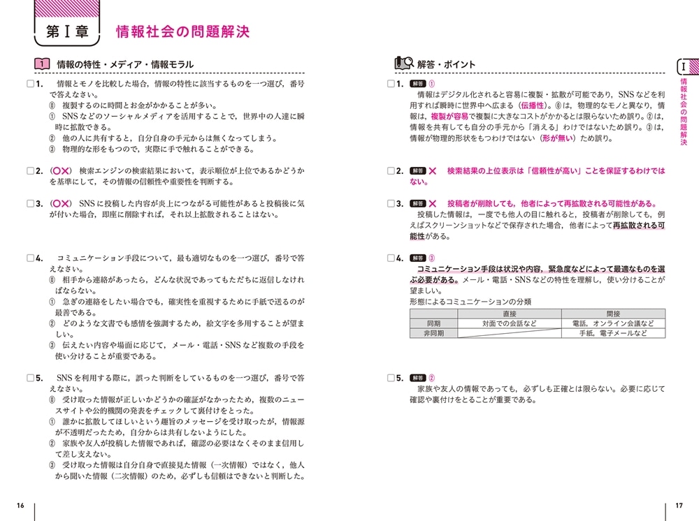 大学入学共通テスト　情報Iの点数が面白いほどとれる一問一答