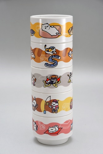 ねこあつめ スタッキングマグ「ね」「こ」「あ」「つ」「め」5種セット【割引あり】 「ね」「こ」「あ」「つ」「め」5種セット【割引あり】