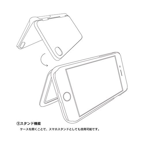 ペルソナ5 多機能iPhoneケース【ICカード入れ・鏡付き】(モルガナ)(対象機種:iPhone 6/6s/7/8) iPhone 6/6s/7/8