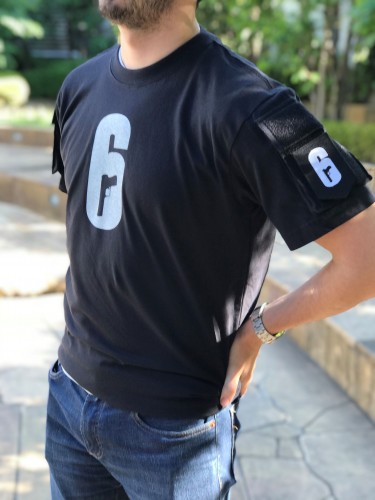 レインボーシックスシージ ポケット付きTシャツ＋ワッペンベース型パッチ (ファントム製)【特典付き】Lサイズ Lサイズ