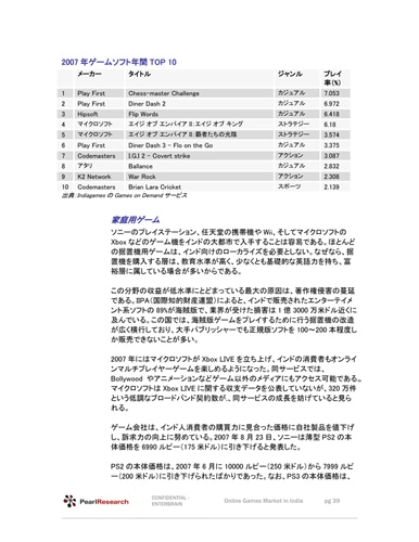 インドゲーム市場分析 2008PDF版 PDF版