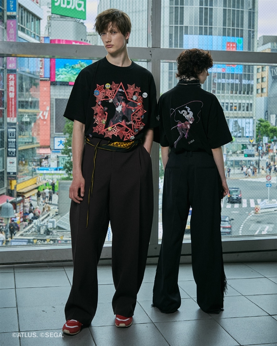 beautiful people×P5R high twist jersey T-shirts blk×red（ArSENe） 34サイズ 34サイズ red（ArSENe）