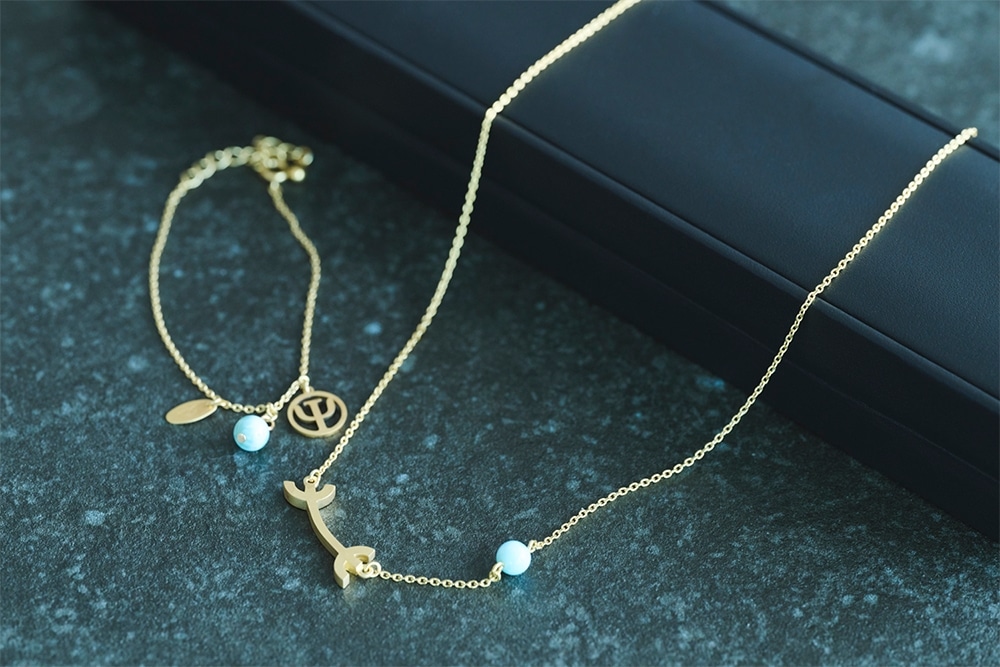 イケメン気功師シュン　Ψ×ラリマー　18Kゴールドネックレス（特典：オフショットポートレイトチェキ、限定映像URL付き）