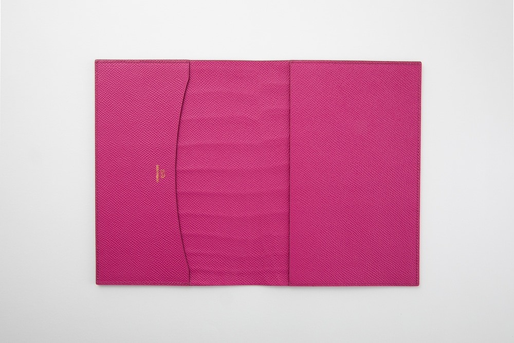 藤本さきこ　クロコダイル手帳カバー【ベージュ×ピンク】