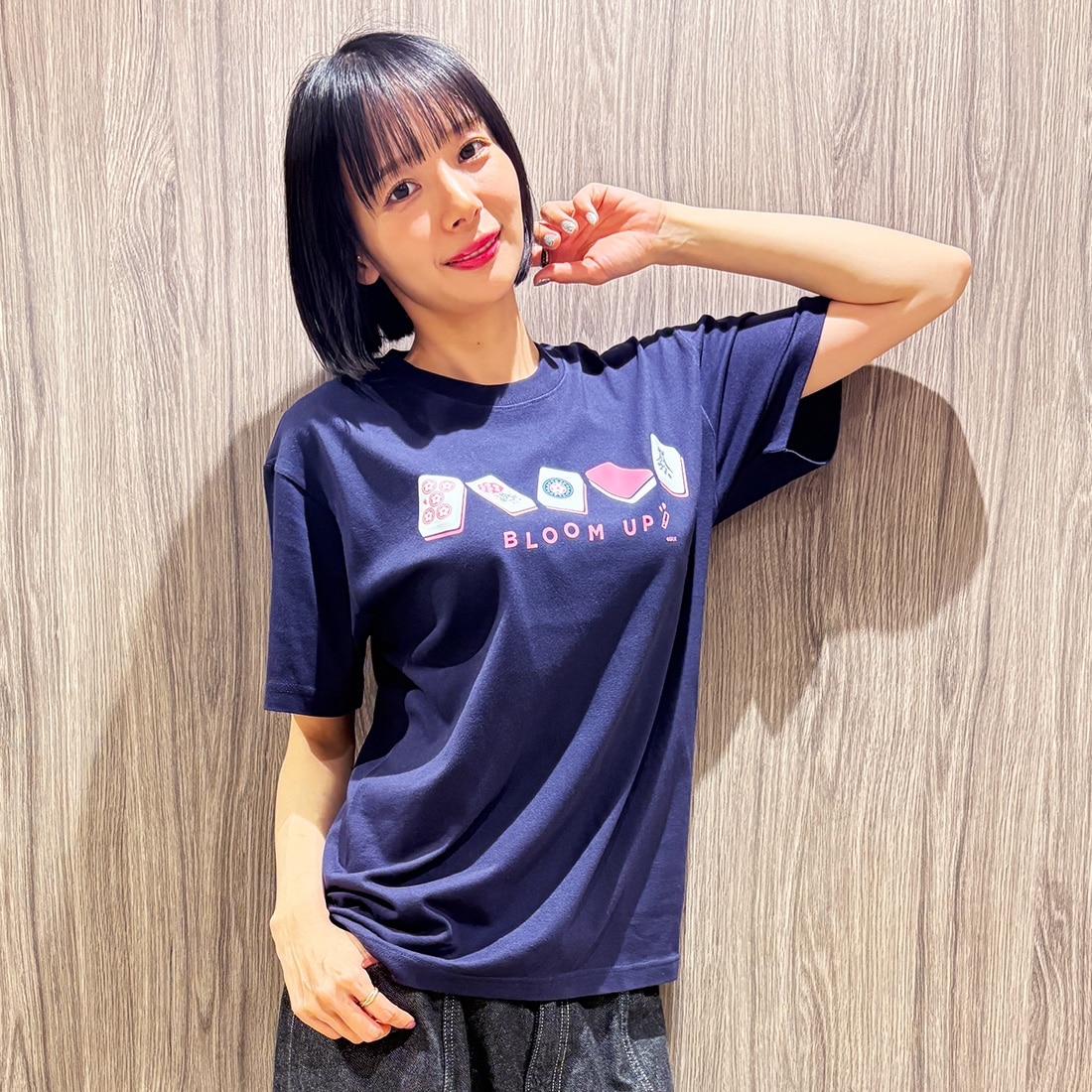 「サクラ牌」BLOOM UP Tシャツ ネイビー　XLサイズ ネイビー XL