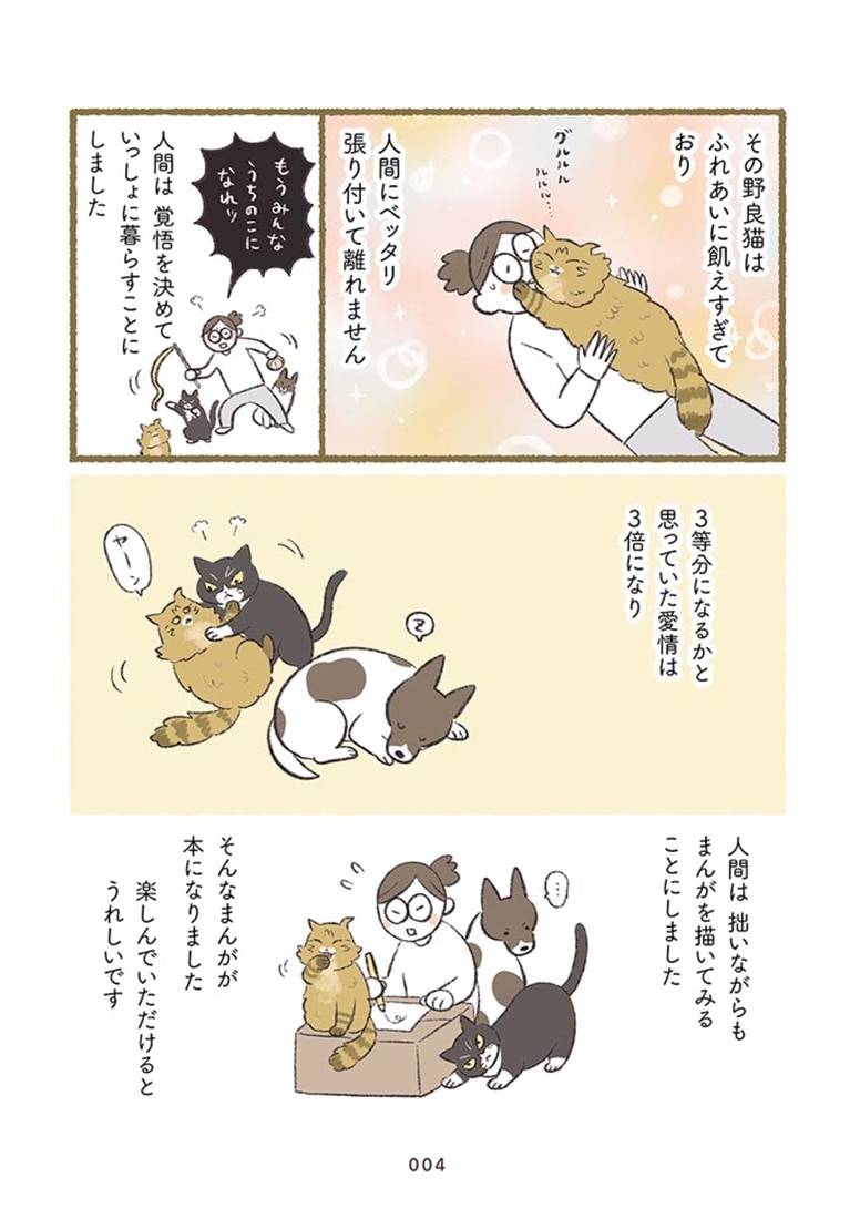 犬猫３匹、撫でても撫でても手が足りない