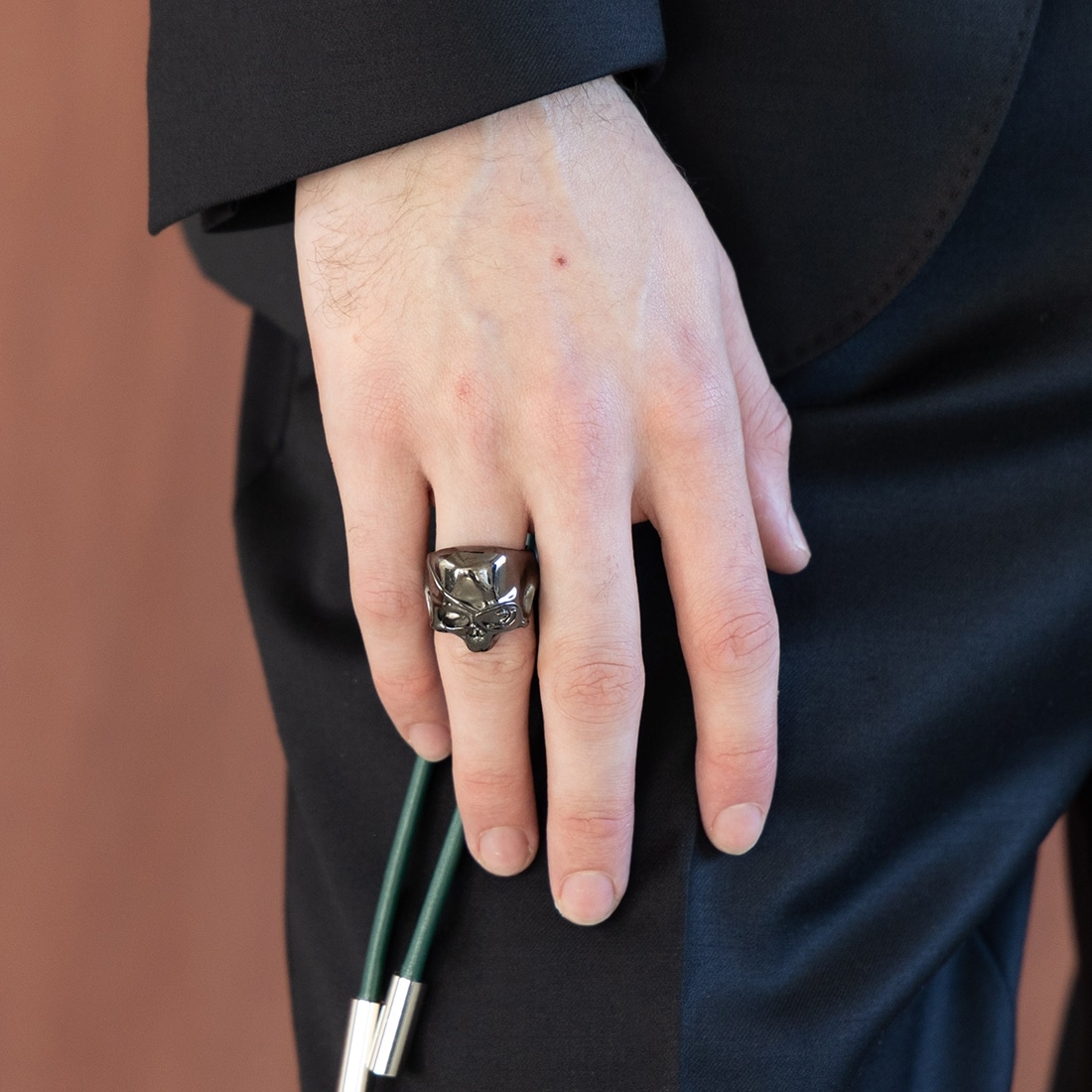 【龍が如く】OX JEWELRy Limited  Silver Skull Ring for GORO MAJIMA ブラック　5号 ブラック 5号