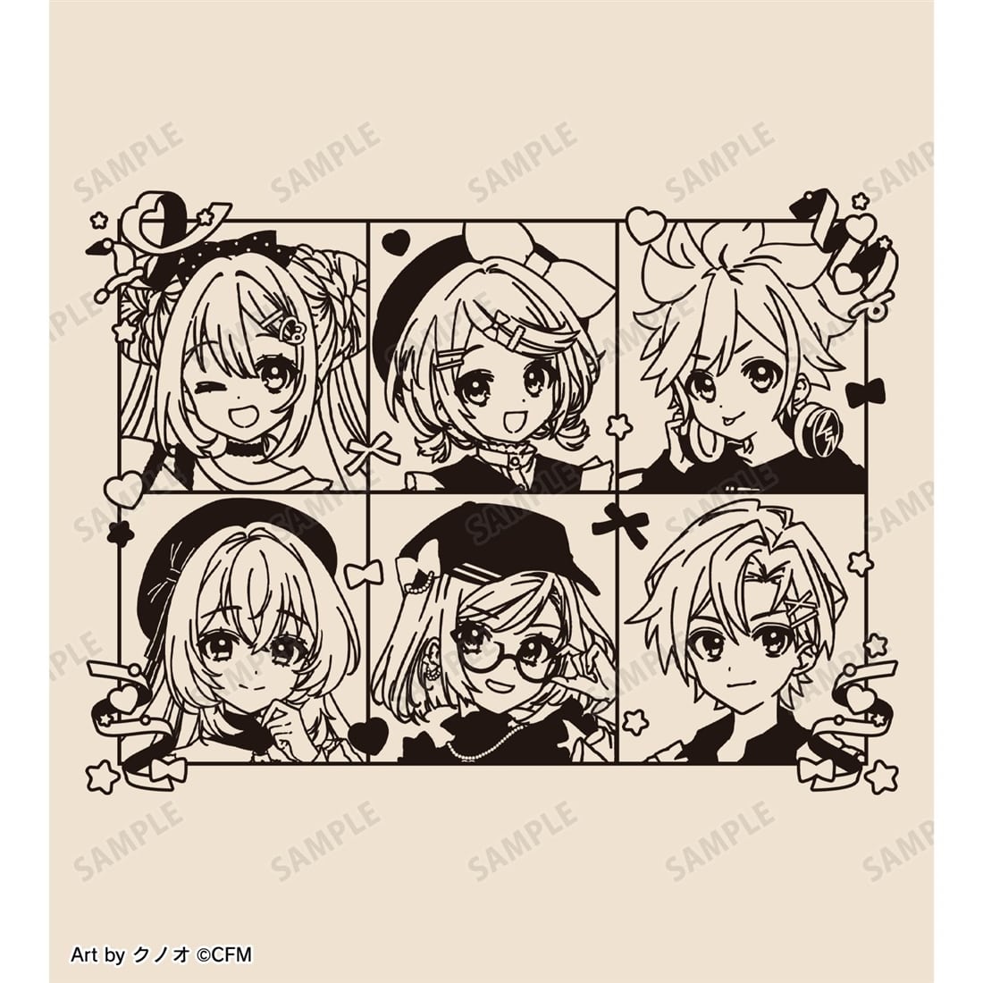 初音ミク 描き下ろし 集合 私服ver. Art by クノオ BIGジップトートバッグ