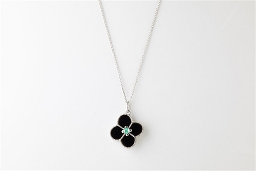 オンダジュエリー　パワーストーンプレート＋18金　WGオニキス05月