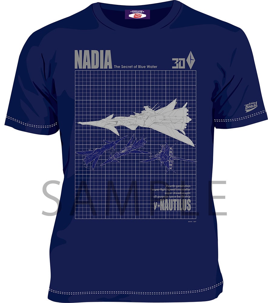 ふしぎの海のナディア」ν-ノーチラス号Tシャツ（ネイビー）L: その他