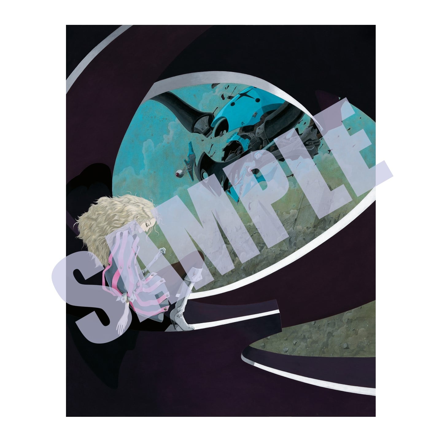 DESIGNS 永野護デザイン展 複製原画 Christine & Emperor's Bansheeca