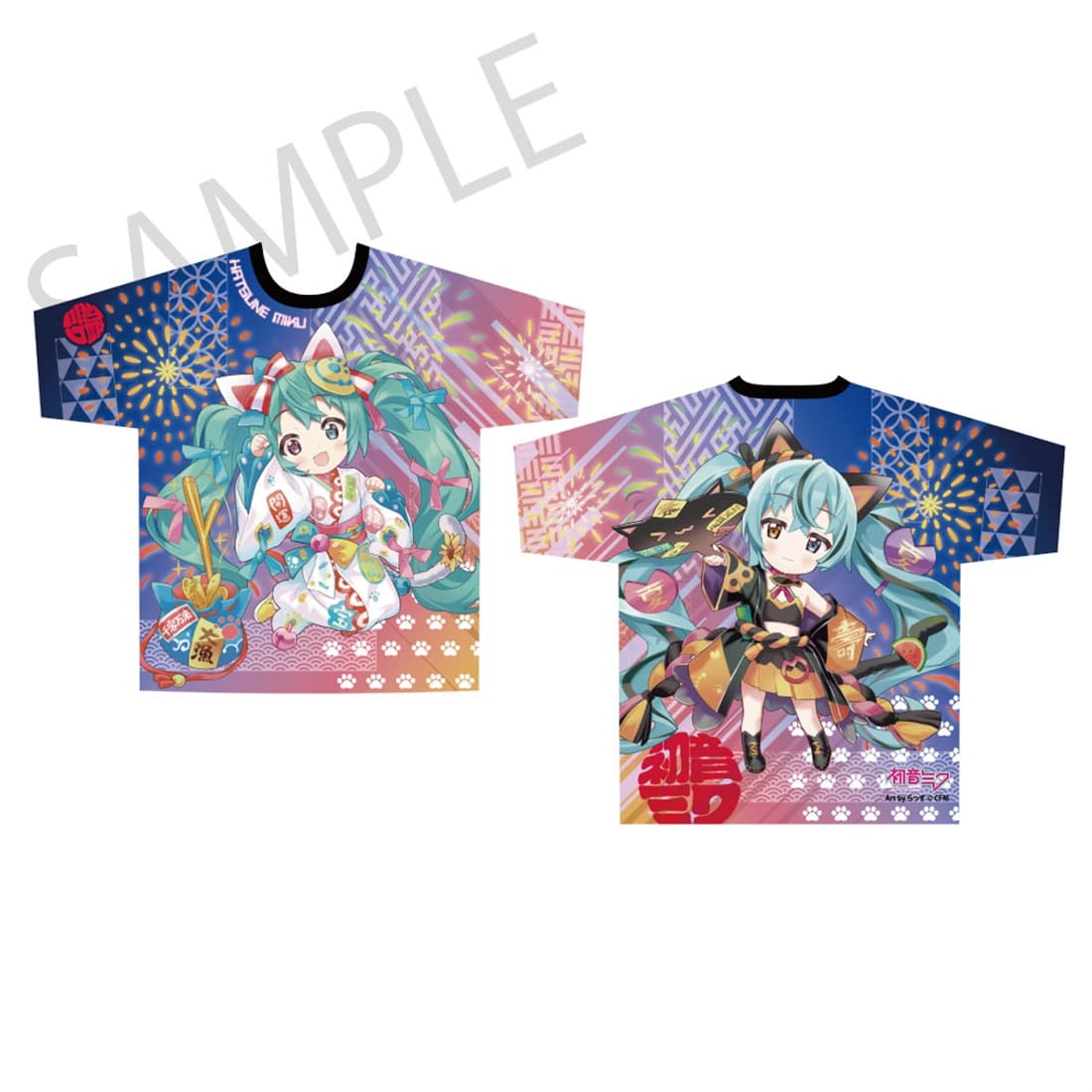 初音ミク×招き猫」 フルグラフィックTシャツ Art by らっす