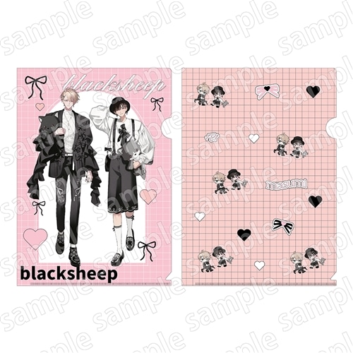 クリアファイルセット ブラックシープ BLACK&PINK ver.: グッズ・文具