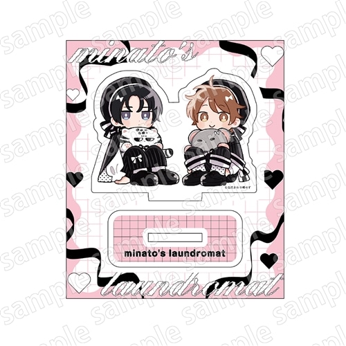 アクリルスタンド デフォルメ みなと商事コインランドリー BLACK&PINK