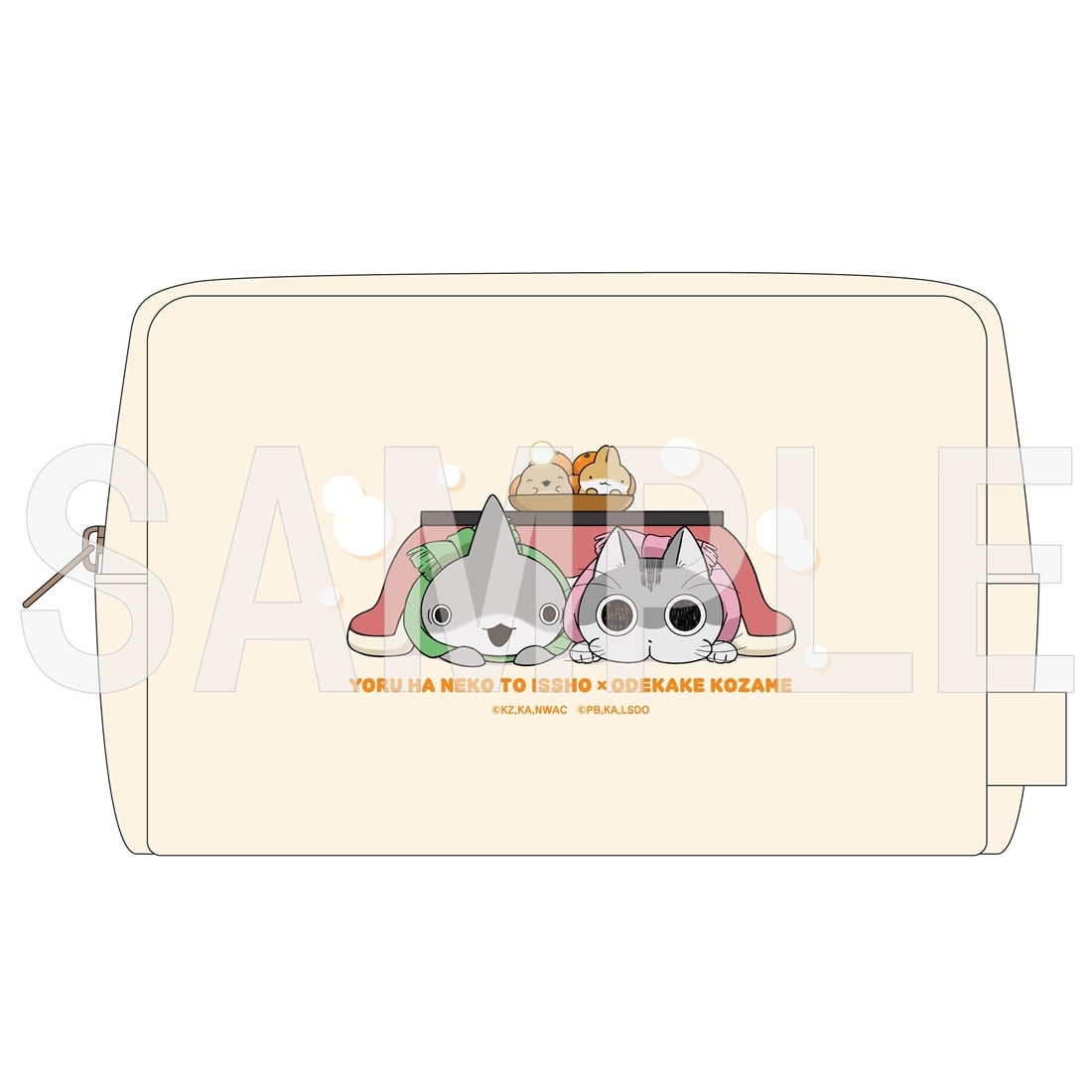 夜は猫といっしょ×おでかけ子ザメ」スクエアポーチ 2026 Winter ver