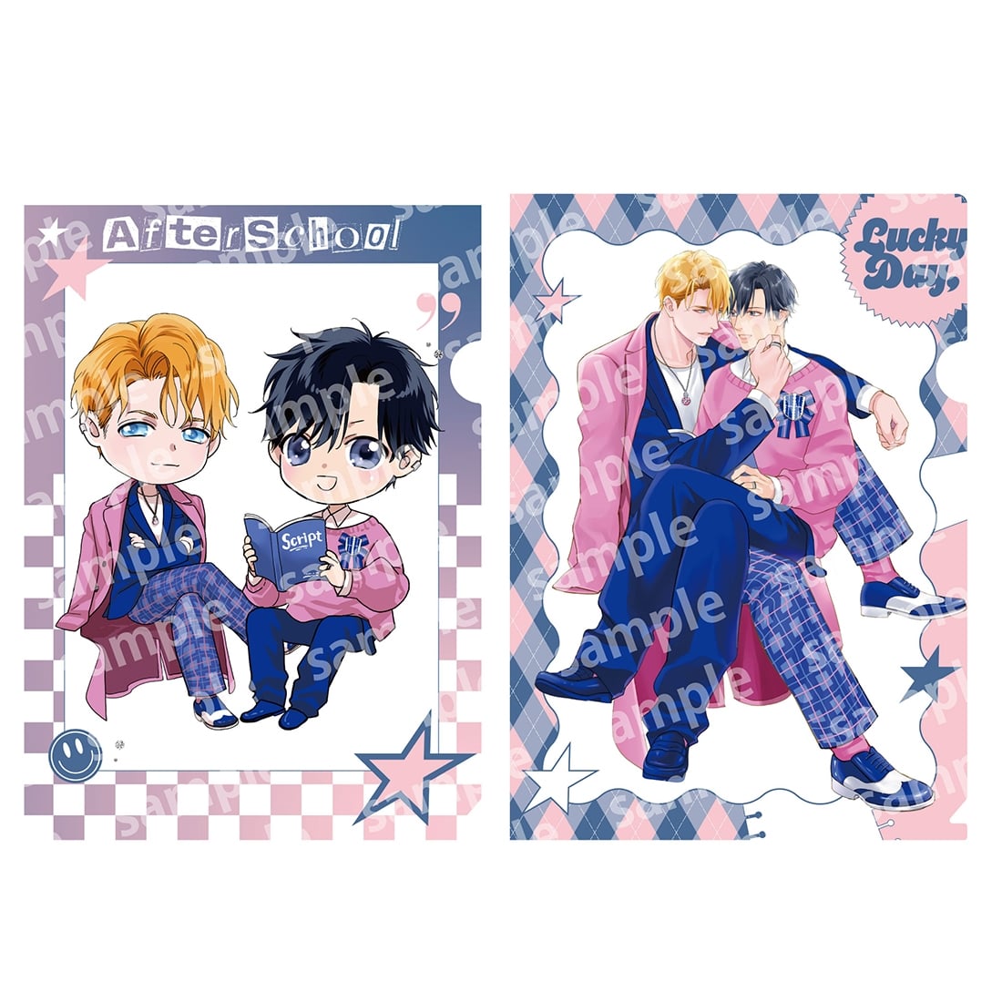 『アニメ Starry☆Sky オフィシャルFC』③クリアファイル　ストラップ クリアファイルセット PINK/NAVY TRAD. CLUB ver. ベッドイン・ルール