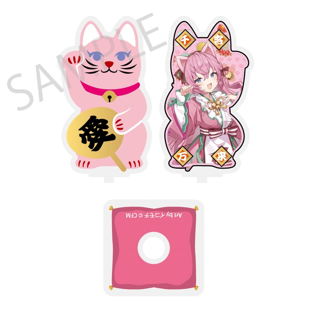 初音ミク×招き猫×真夏の熊谷」 まわるダイカットアクリルスタンド 巡音