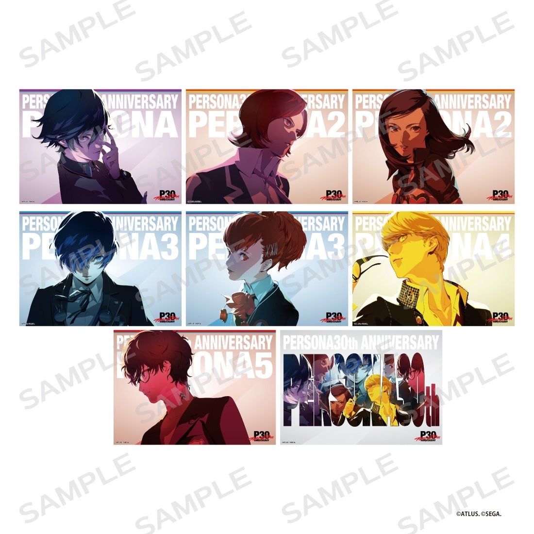 persona ペルソナ 30周年 ミニゲーム 1等 クリアポスター P30th トレーディングクリアポスター(2枚入り)(単品): グッズ・文具